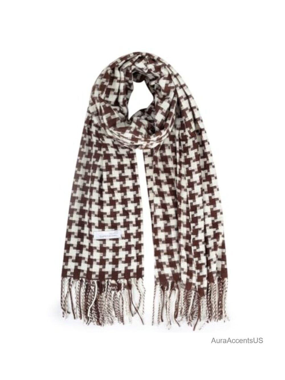 Vintage Plaid Tassel Scarf Shawl Wrap Winter Wool